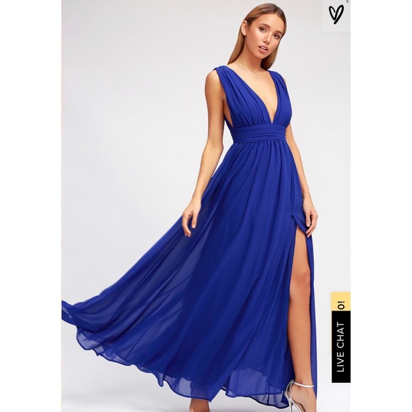 Lulus Dresses & Skirts - Lulu’s dress Heavenly Hues Royal Blue Maxi Dress